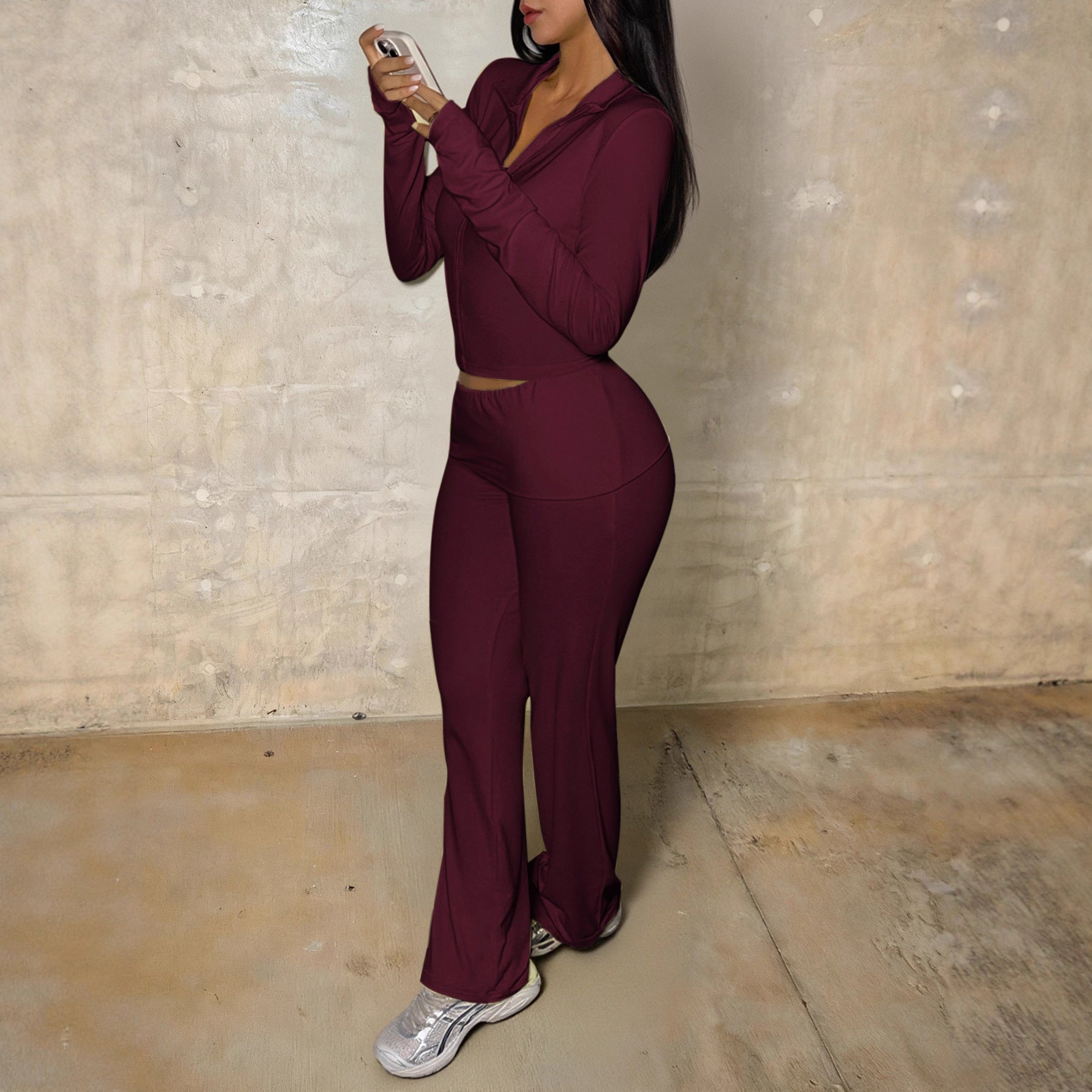 Yoga sports jacket tight pants set for women