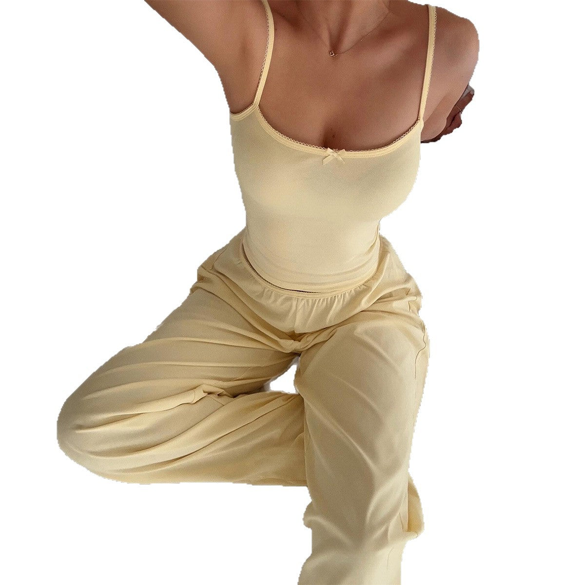 Yoga Strapless  and Straight Leg Pants Set for Women