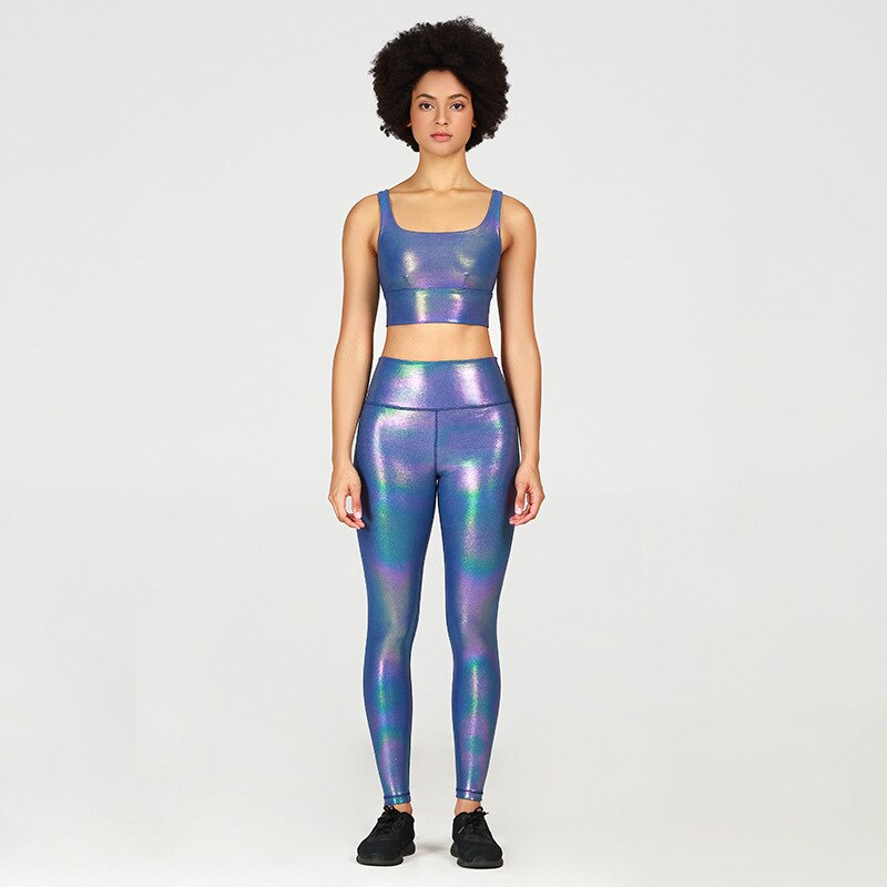 Yoga Suit For Women Model Breathable Solid Color Hot Stamping Yoga Suit Set Exercise Running Fitness Yoga Suit