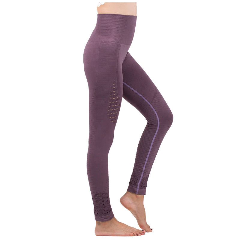 Yoga Pants Solid Color Shark Fitness Sweatpants Tight Fitting High Waist Breathable Hollow Buttocks Quick Drying Women's Yoga Pants