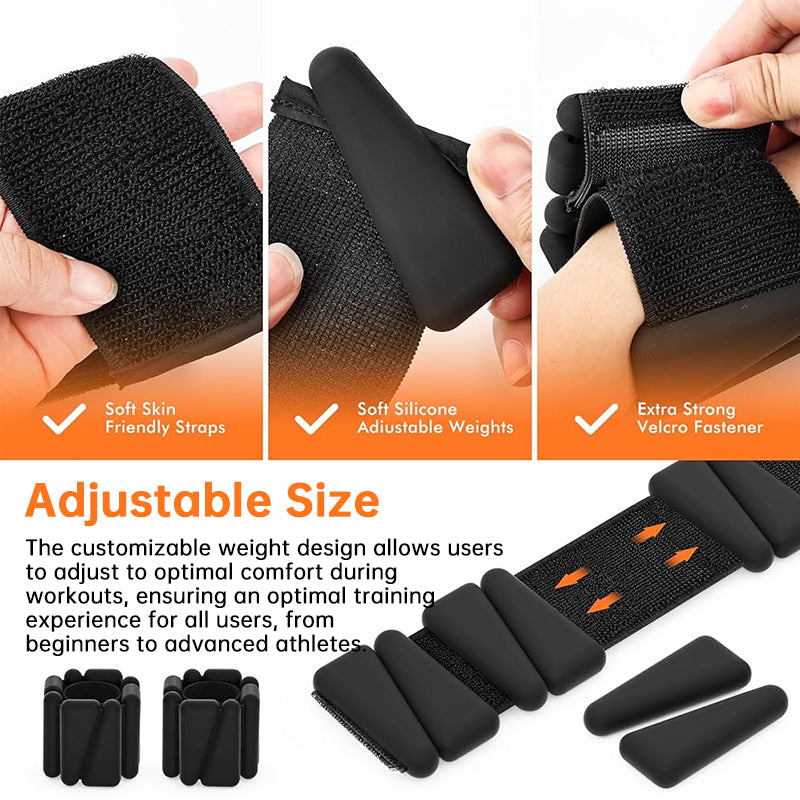 Ankle Weights, Wrist Weights 0.5lb Each - Adjustable Weighted Straps for Running, Walking, Fitness, Yoga, Workout