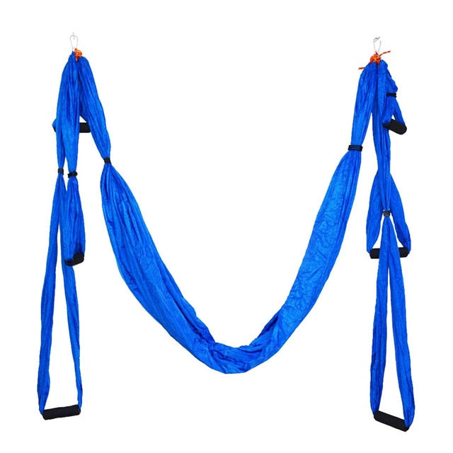 Full Set 6 Handles Anti-gravity Aerial Yoga Hammock Flying Swing Trapeze Yoga Inversion Exercises Device Home Gym Hanging Belt