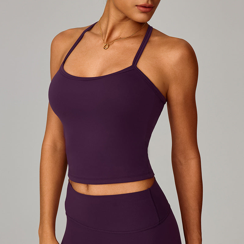 Beautiful back yoga vest quick drying fitness top