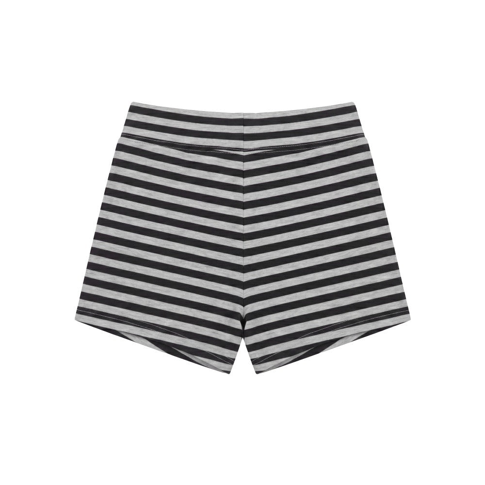 Straight Leg Yoga Casual Pants Women Sporty Chic Slimming Stripe Drawstring Shorts