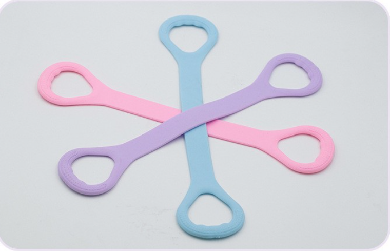 8-Shape Resistance Band for Women, Back Opening Shoulder Training, Slimming Back Exercise Tool, Home Yoga Stretching Strap with Silicone Elastic Rope