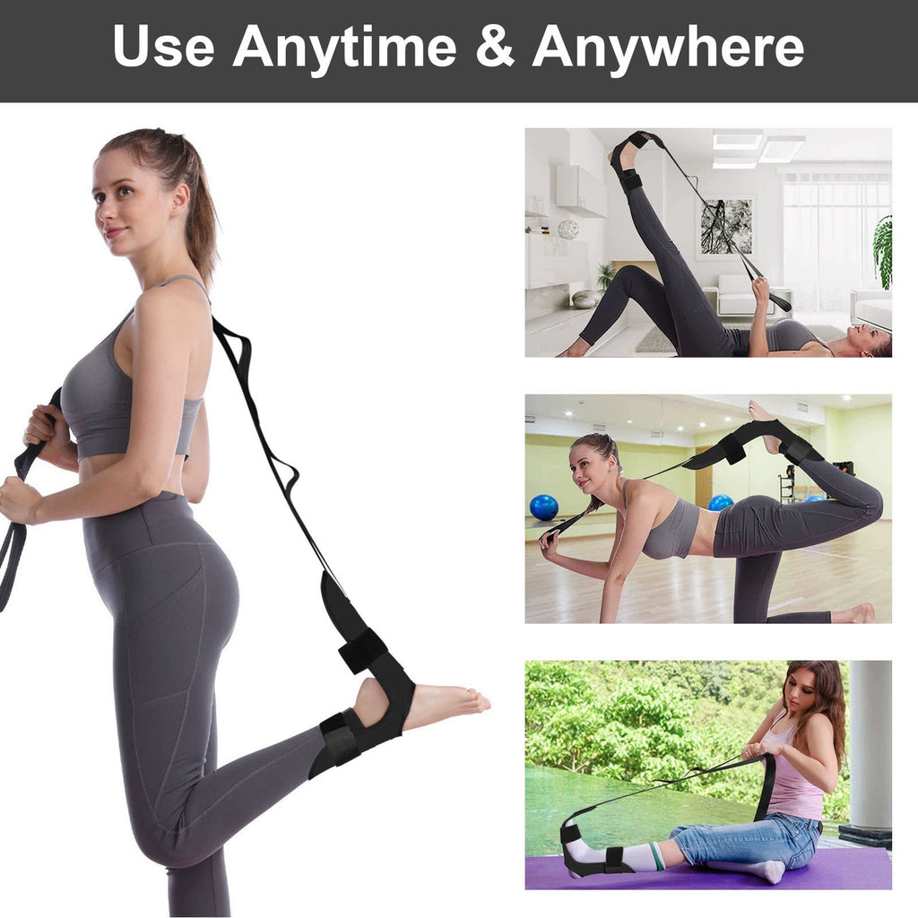 Yoga Stretching Band with Segmented Adjustment and Auxiliary Foot Stretching Band