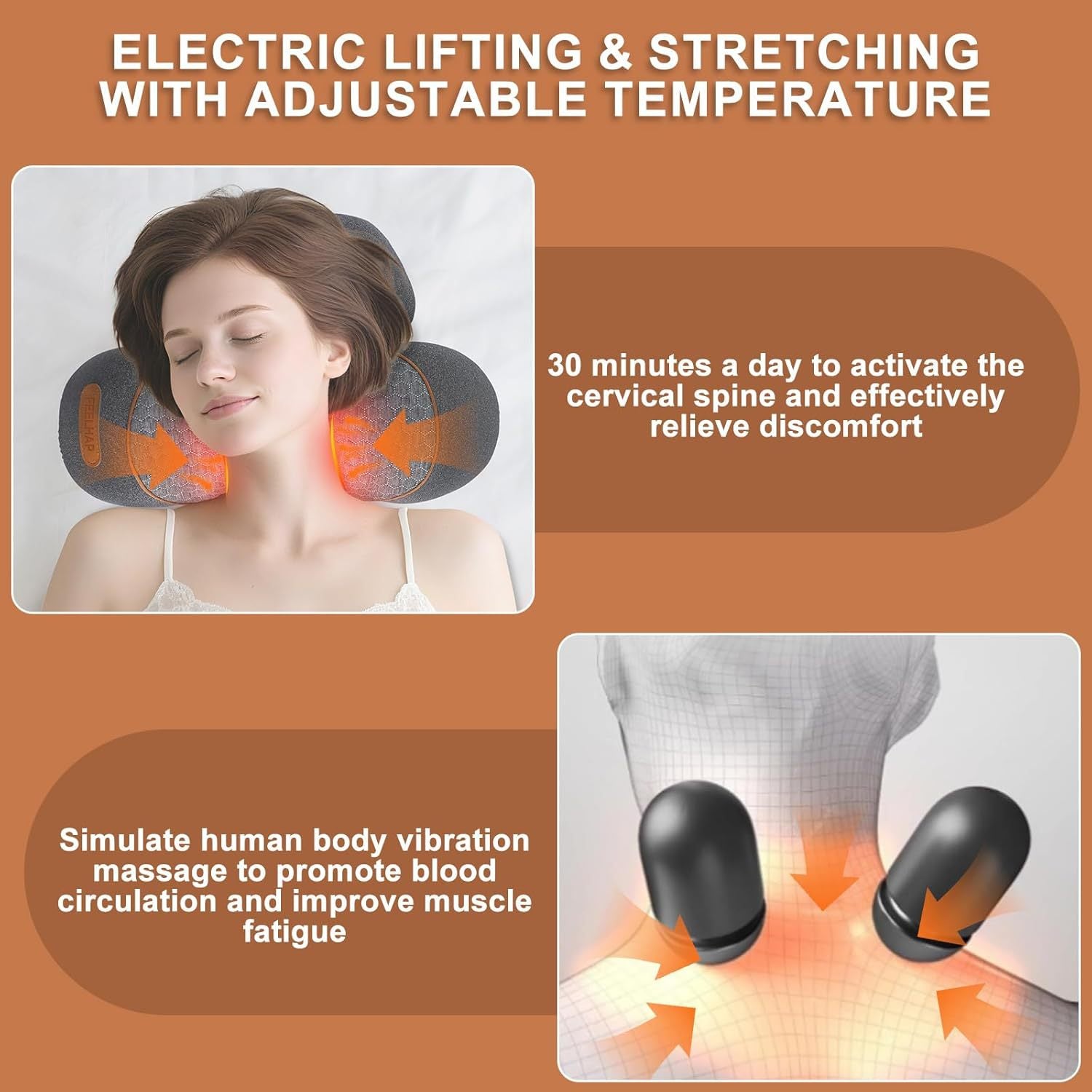 Cervical massage pillow electric shoulder and neck massager sleep aid pillow