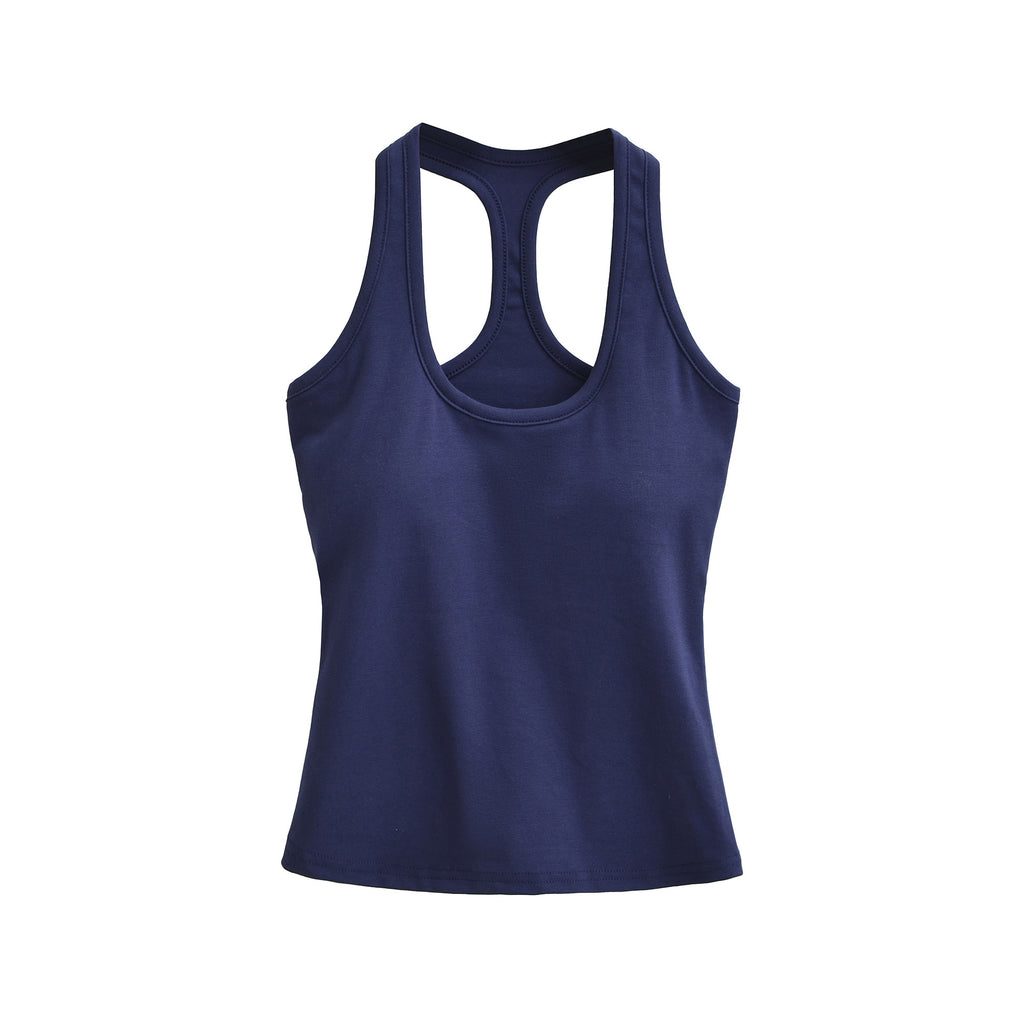Workout Yoga Tank Top for Women with Padded Bra, Wearable as Outer or Inner Layer, Backless Design, Summer Strappy Top