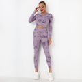 New Tie Dye Yoga Clothes Nude Sanding Sports Long Sleeve Fitness Sports Trousers Yoga Fitness Women's Suit