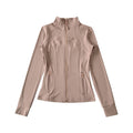 Stand Collar Pink Regular Shoulder Fitted Yoga Jacket for Women Slimming Sport Sun Protection Cycling Jacket