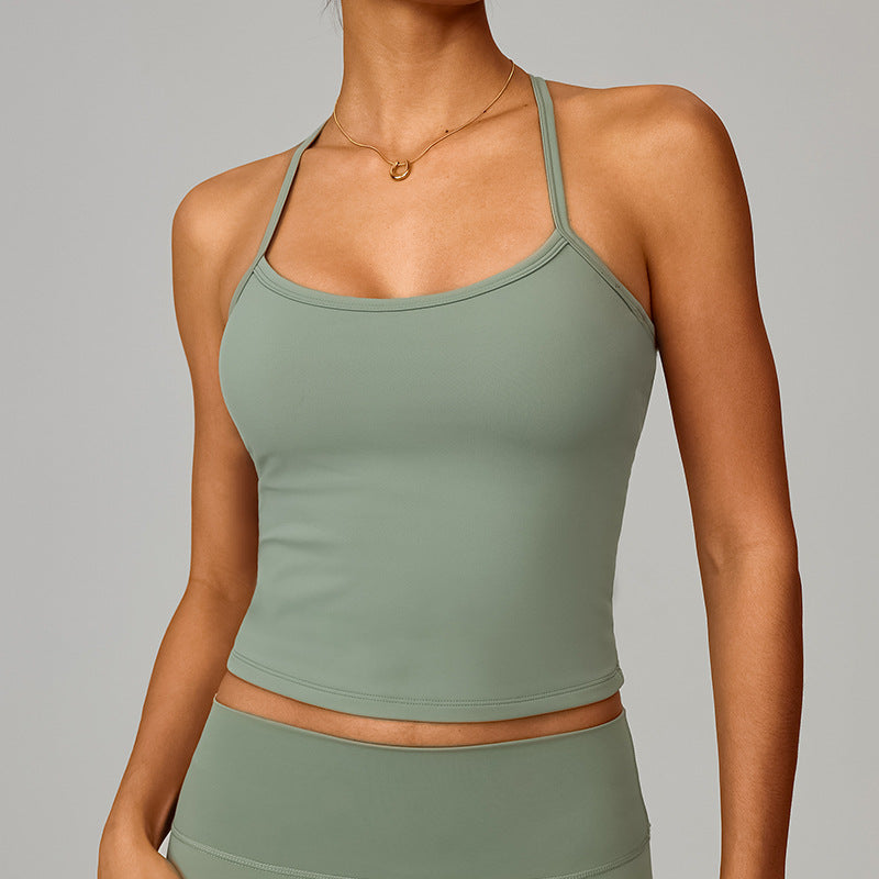 Beautiful back yoga vest quick drying fitness top
