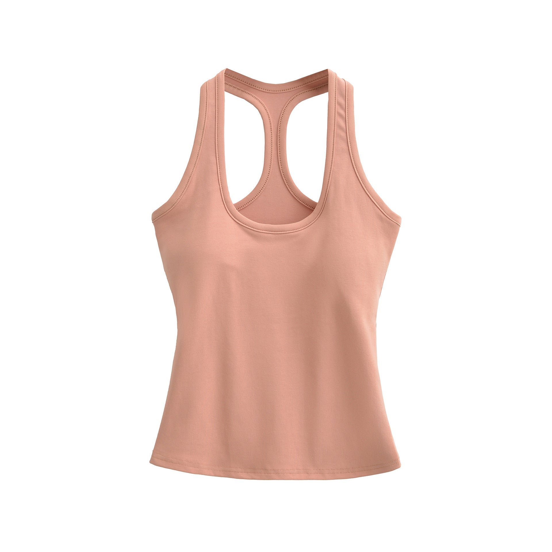 Workout Yoga Tank Top for Women with Padded Bra, Wearable as Outer or Inner Layer, Backless Design, Summer Strappy Top